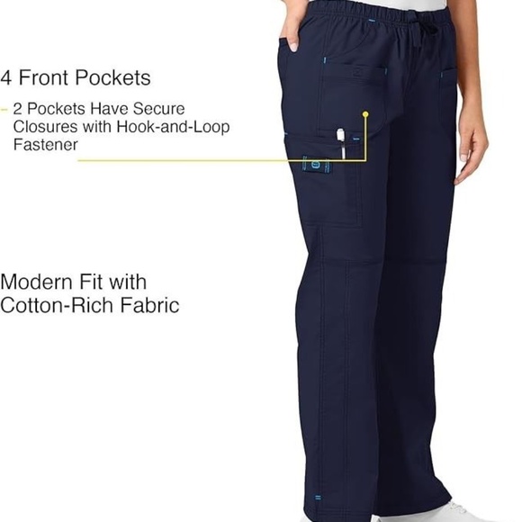 WonderWink Womens Wonderwork Women's Pull-on Cargo Scrub Pant 3X - Picture 4 of 8